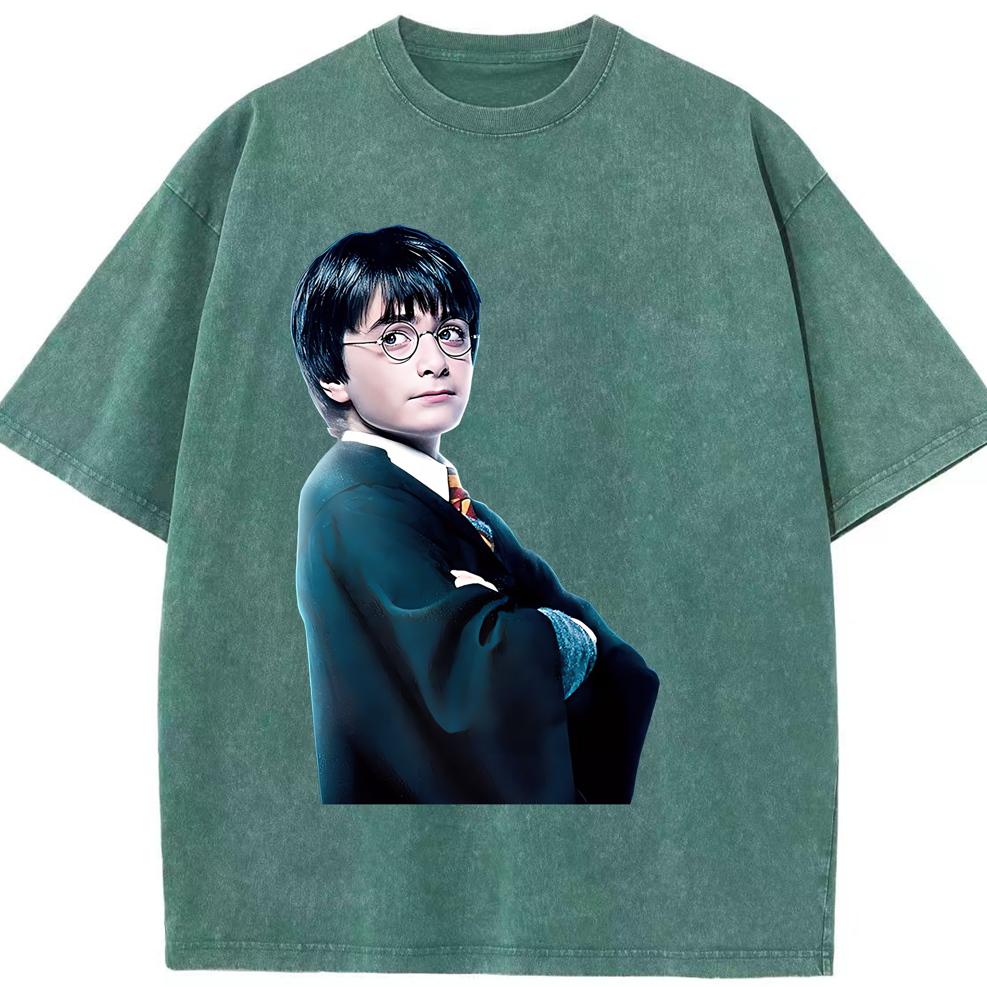 （画像用） Harry Potter ハリー・ポッターシリーズ 綿100% ヴィンテージ風 半袖Tシャツ（フロントプリント）